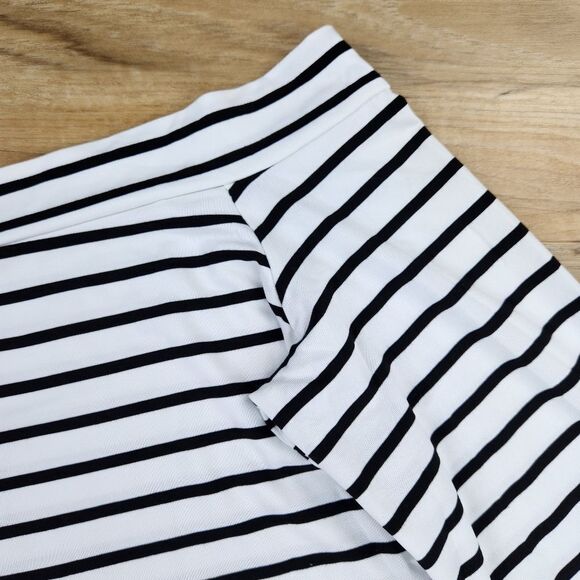 🍑Black & White Striped Off Shoulder Bell Sleeve Top XLarge - Picture 6 of 13